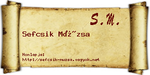 Sefcsik Múzsa névjegykártya